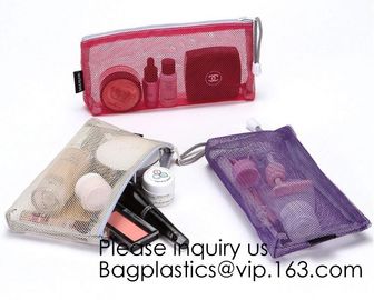 Travel Makeup Brush Mesh Cosmetic Bag,Net Zipper Make Up Mesh Cosmetic Pencil Case Bag Manufacturer,Portable Clear Trave supplier