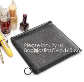 Travel Makeup Brush Mesh Cosmetic Bag,Net Zipper Make Up Mesh Cosmetic Pencil Case Bag Manufacturer,Portable Clear Trave supplier