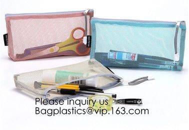 Travel Makeup Brush Mesh Cosmetic Bag,Net Zipper Make Up Mesh Cosmetic Pencil Case Bag Manufacturer,Portable Clear Trave supplier