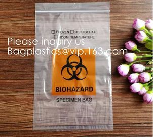 Biohazard Pathology Specimen Medical Zipper Bag,Kangaroo Bag, Compostable Bag Customized Stand Up Pouch, BAGEASE, BAGPLA supplier