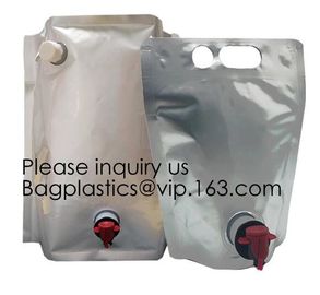 Liquid Stand Up Pouch Spout Bag With Tap For Red Aluminum Foil Custom Wine Packaging Air Bubble Bags, Wine Carriers, Jui supplier