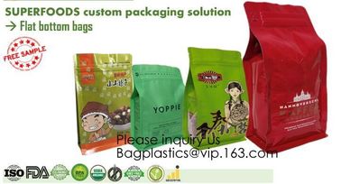 Polypropylene bags, Soup Pouches, Roll Stock, Aluminum Foil Bags, Stand up Pouches Flat bottom 8 side gusset food grade supplier