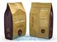 Side Sealed Square Flat Box Bottom Coffee Packaging Bags,Side Seal Gusset Food Grade Packaging Bags With Ziplock Organic supplier
