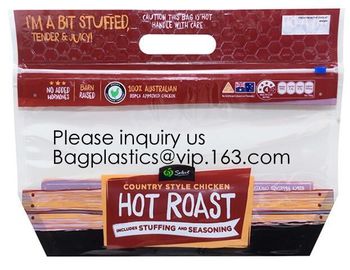 Zipper Hot Chicken Bags/ Roasted Chicken Packaging Bag With Window/ Microwaveable Grilled Chicken Bag, bagease, bagplast supplier