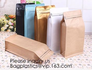 Coffee bean bag air valve kraft paper octagonal sealing aluminum foil self-supporting k bag custom coffee packagin supplier