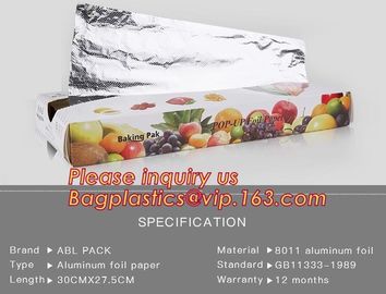 Eco Friendly Household 11micron Hamburger Wrapping Aluminium Foil Roll For Food Packaging Wrapping Foils, Embossed Alumi supplier