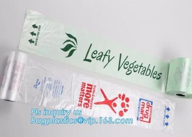 100%BiodegradablePrinting fruit fresh food flat plastic produce bag on roll,Fresh fruit vegetables packaging bags plasti supplier