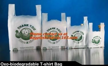 Biodegradable Reusable Plastic T-Shirt Bag Eco Friendly Compostable Grocery Shopping Thank You Recyclable bagease packag supplier