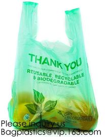 Biodegradable Reusable Plastic T-Shirt Bag Eco Friendly Compostable Grocery Shopping Thank You Recyclable bagease packag supplier