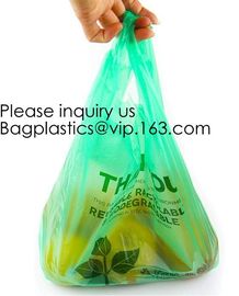 Biodegradable Reusable Plastic T-Shirt Bag Eco Friendly Compostable Grocery Shopping Thank You Recyclable bagease packag supplier