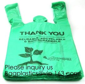 Biodegradable Reusable Plastic T-Shirt Bag Eco Friendly Compostable Grocery Shopping Thank You Recyclable bagease packag supplier