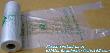 BIO Biodegradable Pre-Printed Thank You Retail Bags,Green Plastic T-shirt Shopping Bags,Compostable Biodegradeable, Extr supplier