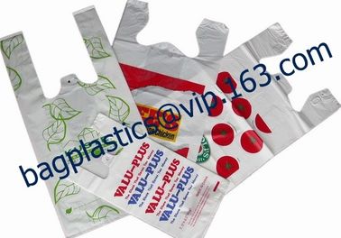 BIO Biodegradable Pre-Printed Thank You Retail Bags,Green Plastic T-shirt Shopping Bags,Compostable Biodegradeable, Extr supplier