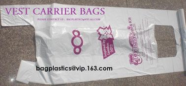 BIO Biodegradable Pre-Printed Thank You Retail Bags,Green Plastic T-shirt Shopping Bags,Compostable Biodegradeable, Extr supplier