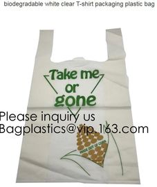 BIO Biodegradable Pre-Printed Thank You Retail Bags,Green Plastic T-shirt Shopping Bags,Compostable Biodegradeable, Extr supplier