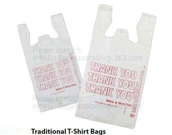 Compostable Plastic Pet Waste Bags with T-Shirt Handle,Green Compostable T-Sack Shopping Bag, PLA+PBAT, BAGEASE, BAGPAC supplier