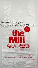 Large Plastic Grocery T-Shirt Bags - Plain White,Thank You Grocery Shopping Bags Biodegradable Reusable Recyclable Pack supplier