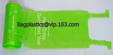 Kitchen Handle-Tie Trash Bags,Recyclable Plastic Shopping Bags with Flat Bottoms,Reusable Grocery Shopping Bags, bagease supplier