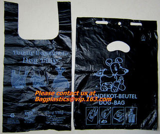 Wholesale Factory Compostable Biodegradable Plastic T-Shirt Bags,Biodegradable Compostable T Shirt Garbage Bags On Roll supplier