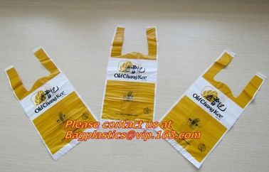 Wholesale Factory Compostable Biodegradable Plastic T-Shirt Bags,Biodegradable Compostable T Shirt Garbage Bags On Roll supplier