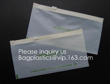 100% compostable material Slider grip bag PLA Biodegradable Corn Starch Compostable Slider lock Bag for food storage supplier