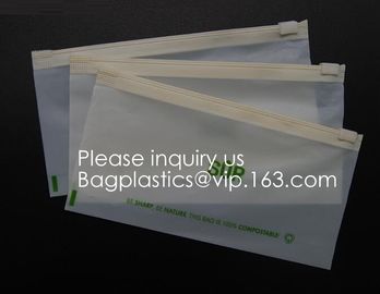 100% compostable material Slider grip bag PLA Biodegradable Corn Starch Compostable Slider lock Bag for food storage supplier