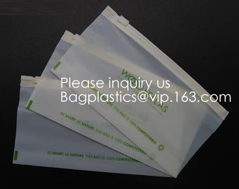 100% compostable material Slider grip bag PLA Biodegradable Corn Starch Compostable Slider lock Bag for food storage supplier