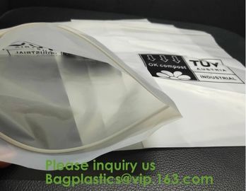 PLA compostable Clear poly custom printed plastic k bags,APPAREL Dress k Bag,garment packaging bag, bagease supplier