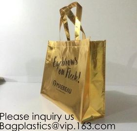 Golden pac Bling Bling Glossy Durable Reusable Medium Non-woven Gift Bag Set Of 5,Shopping Bag,Promotional Bag Silvery supplier