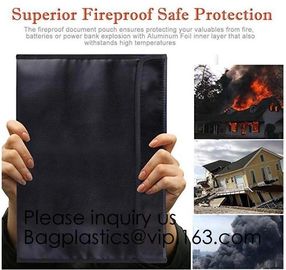 Documents, Folders, Superior Fireproof Safe Protection,A4 Fireproof Document Holder Case Fire Resistant Money Purse Pack supplier