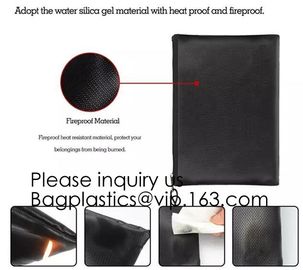 Fireproof Document Bag Silicone Coated Fire Resistant Money Bag Fireproof Safe Storage Bag,Cash Bag,Money bag, security supplier