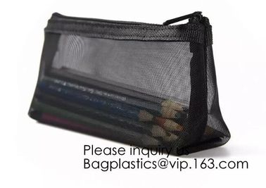 Multipurpose Nylon Mesh Cosmetic Bag Makeup Travel Cases Pencil Case Travel Organizers,Pouch for Offices Travel Accessor supplier