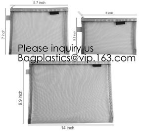 lack Mesh Makeup Bag See Through Zipper Pouch Travel Cosmetic and Toiletries Organizer Bags Pack, bagease, bagplastics supplier