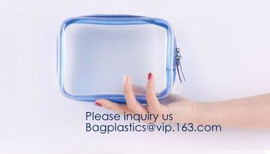 PVC Transparent Vinyl Zipper Cosmetic, Toiletry Bag, Vacation, Bathroom, Storage, multipurpose bag,school, office, trave supplier