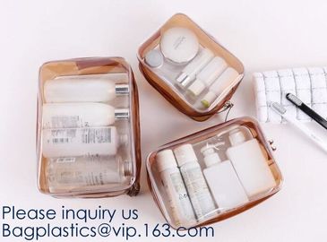 PVC Transparent Vinyl Zipper Cosmetic, Toiletry Bag, Vacation, Bathroom, Storage, multipurpose bag,school, office, trave supplier