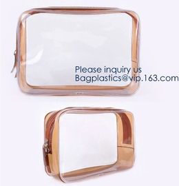 PVC Transparent Vinyl Zipper Cosmetic, Toiletry Bag, Vacation, Bathroom, Storage, multipurpose bag,school, office, trave supplier