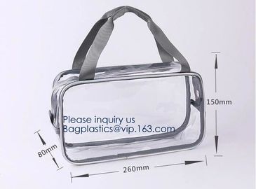 Holiday Cosmetic Bag Flamingo Ice Cream Transparent Makeup Bags With Handle See Through Plastic Makeup Bags, Dress Bags supplier