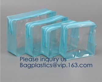 TSA Approved Clear Travel Toiletry Bag Holiday Cosmetic Bag PVC Makeup Bags Different Size 3 Pieces, bagease, bagplastic supplier