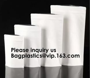 Kraft Paper Bags, Zip Lock Stand-up Reusable Sealing Food Pouches with Transparent Window and Tear Notch for Storing ,Co supplier