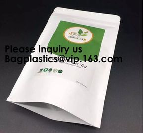 Kraft Paper Bags, Zip Lock Stand-up Reusable Sealing Food Pouches with Transparent Window and Tear Notch for Storing ,Co supplier