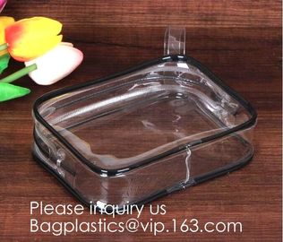 5 Pack Clear PVC Zippered Toiletry Carry Pouch Portable Cosmetic Makeup Bag for Vacation, Bathroom and Organizing pack supplier