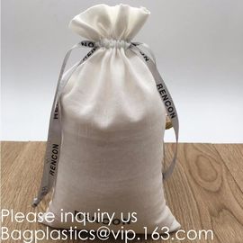 Double Canvas Drawstring Bag Cotton Pouch Gift Sachet Bags Muslin Bag Reusable Tea Bag,Organic Cotton Reusable Produce B supplier