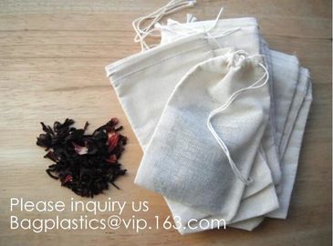Wood color Double Drawstring Cotton Muslin Bags Favor Bags Jewelry Pouch Reusable Bags Tea Bags Souvenir Gift Bag pack supplier