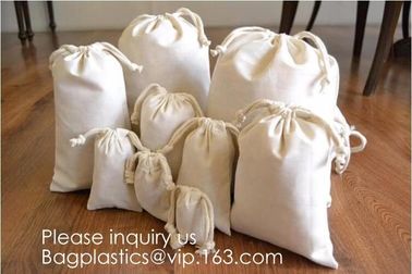 Wood color Double Drawstring Cotton Muslin Bags Favor Bags Jewelry Pouch Reusable Bags Tea Bags Souvenir Gift Bag pack supplier
