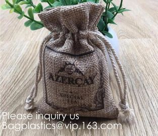 Burlap Gift Bags Wedding Hessian Jute Bags Linen Jewelry Pouches with Drawstring for Birthday, Party, Wedding Favors, Pr supplier