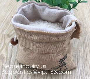 Polyester Fibre Jute Gift Bag Drawstring and Lining 20 Pcs DIY Craft Jewelry Pouch, Storage Linen Burlap Jewelry Pouches supplier