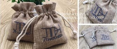 Polyester Fibre Jute Gift Bag Drawstring and Lining 20 Pcs DIY Craft Jewelry Pouch, Storage Linen Burlap Jewelry Pouches supplier