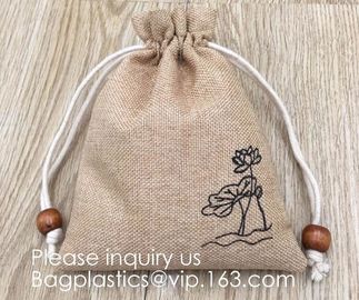 Polyester Fibre Jute Gift Bag Drawstring and Lining 20 Pcs DIY Craft Jewelry Pouch, Storage Linen Burlap Jewelry Pouches supplier