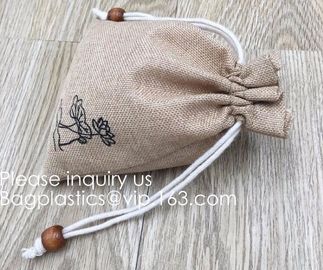 Polyester Fibre Jute Gift Bag Drawstring and Lining 20 Pcs DIY Craft Jewelry Pouch, Storage Linen Burlap Jewelry Pouches supplier