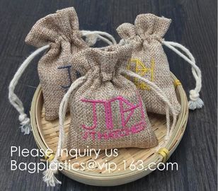 Brulap Candy Bags with Ribbon String Birthday Wedding Party Gift Bags Jewelry Pouches DIY Craft Party Favor Jute Gift Ba supplier